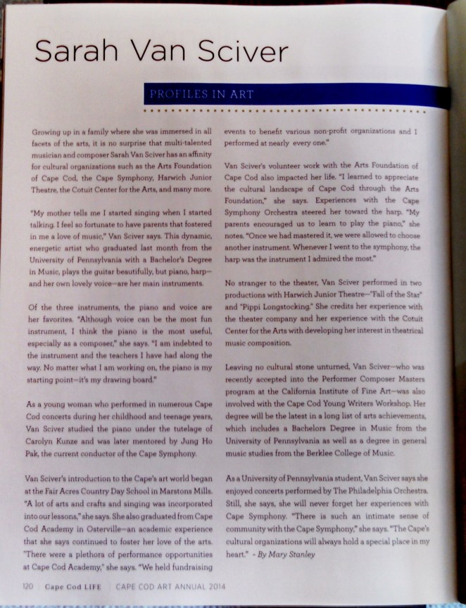 Sarah Profile - CC Art Magazine Summer 2014